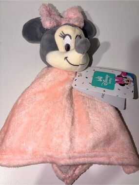 BNWT Minnie Mouse Plush Security Blanket, Infant Girl, Light Pink Baby Cuddle